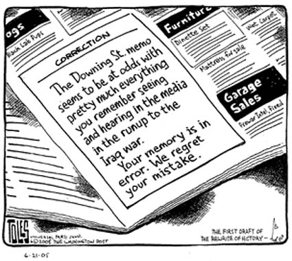Cartoons about the Downing Street memos